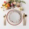 8 Ct. Rose Gold Foil Floral Paper Dessert Plates Elegant Wedding & Bridal Shower Tableware 7"